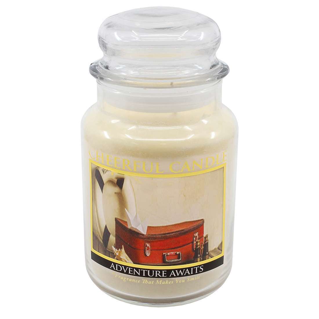 CHEERFUL CANDLE – ADVENTURE AWAITS SCENTED CANDLE 3 SIZES MADE IN USA